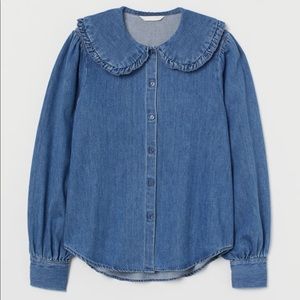 💙H&M sold out collared heavy denim shirt💙